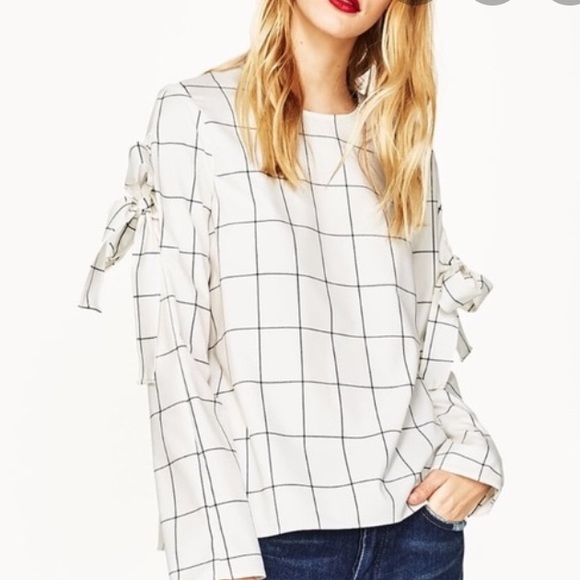 Zara Windowpane blouse - Picture 2 of 4